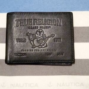 True Religion Black Leather Wallet